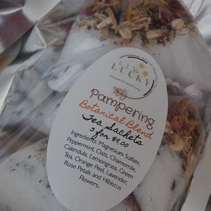 Pampering Botanical Blend Tea Bath Sachets- Custom Made Set of 3 Bath Sachets